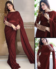 Embroidery Stitched Saree