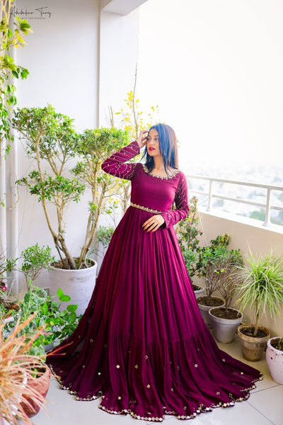 Heavy Flare Mirror Work Maxi 2PC