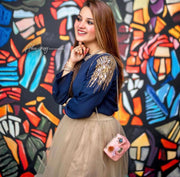 Embroidery Shirt With Skirt