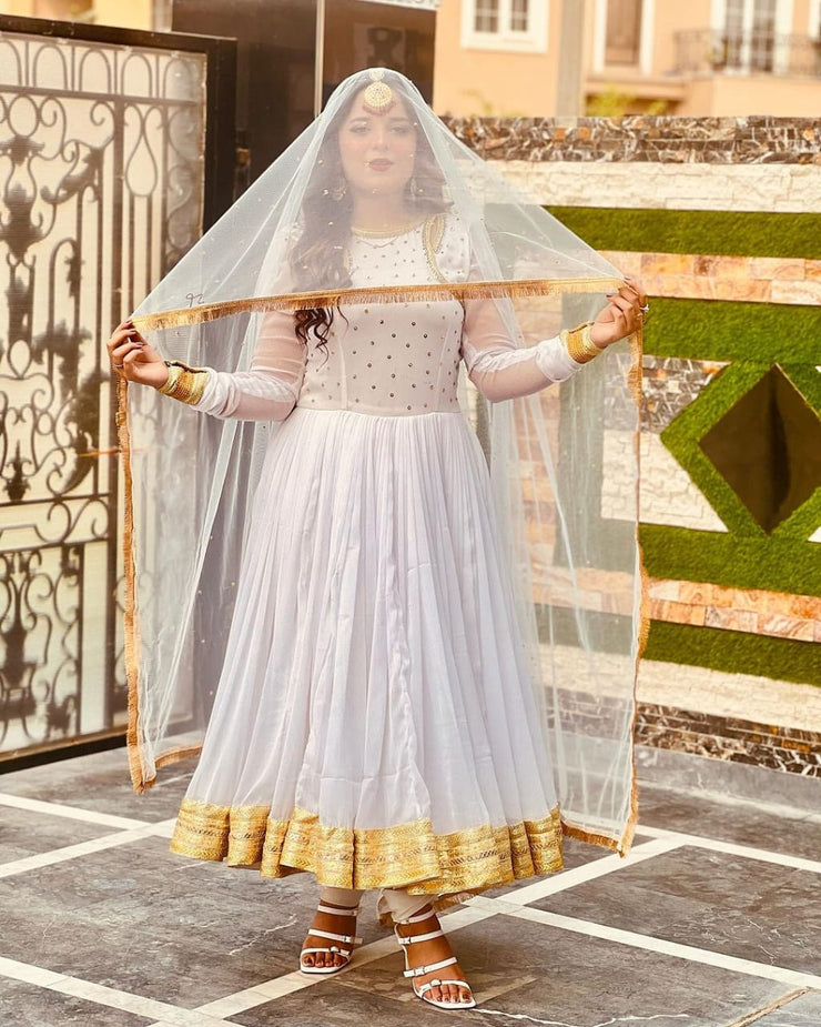 Chiffon Frock 3 pc Suit