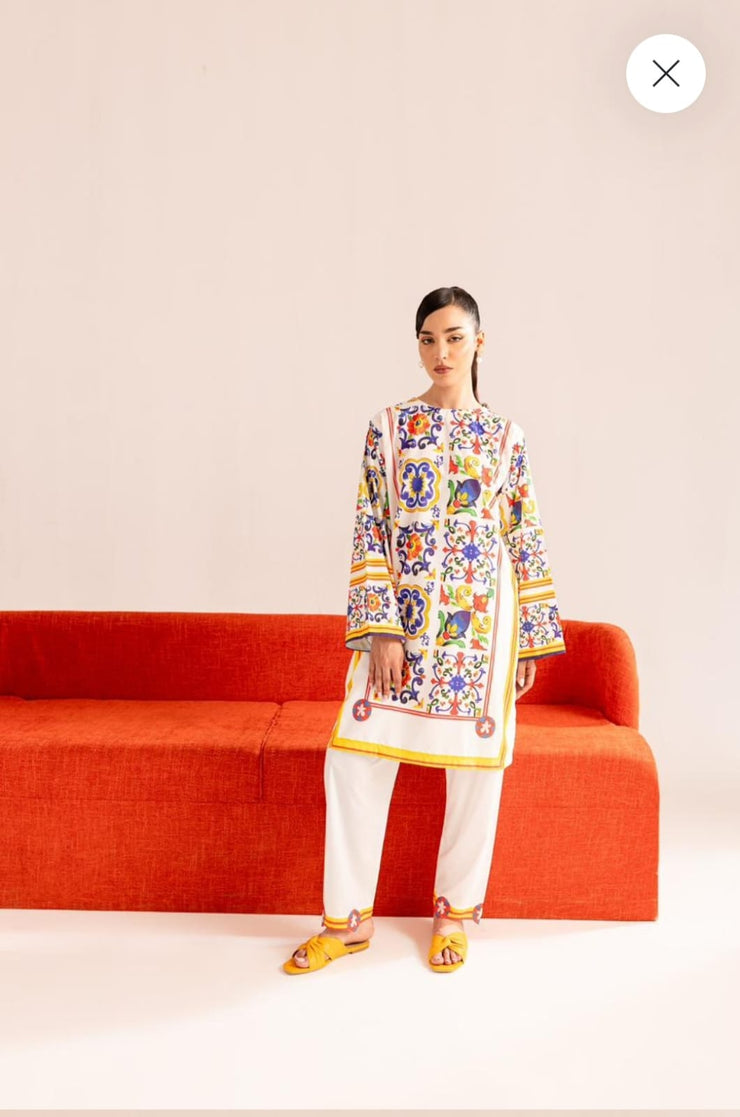 Digital Swiss Fabric 2-Piece Dress