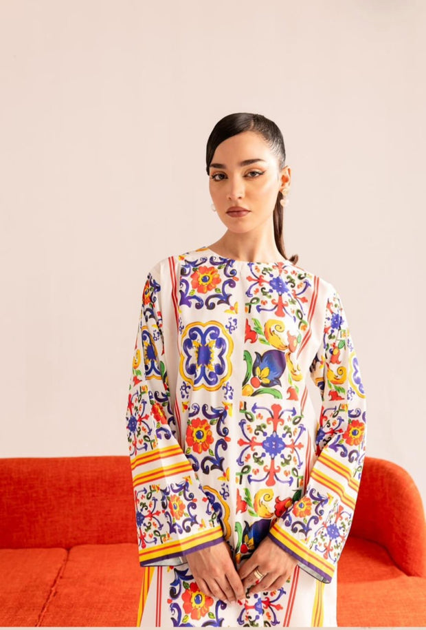 Digital Swiss Fabric 2-Piece Dress