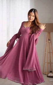 Long Flare Maxi With dupatta 3pcs