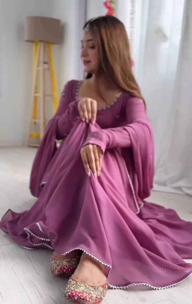 Long Flare Maxi With dupatta 3pcs