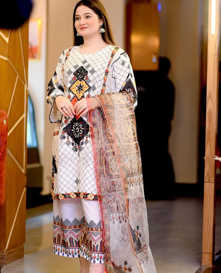 Russian Lawn Dress 3pc