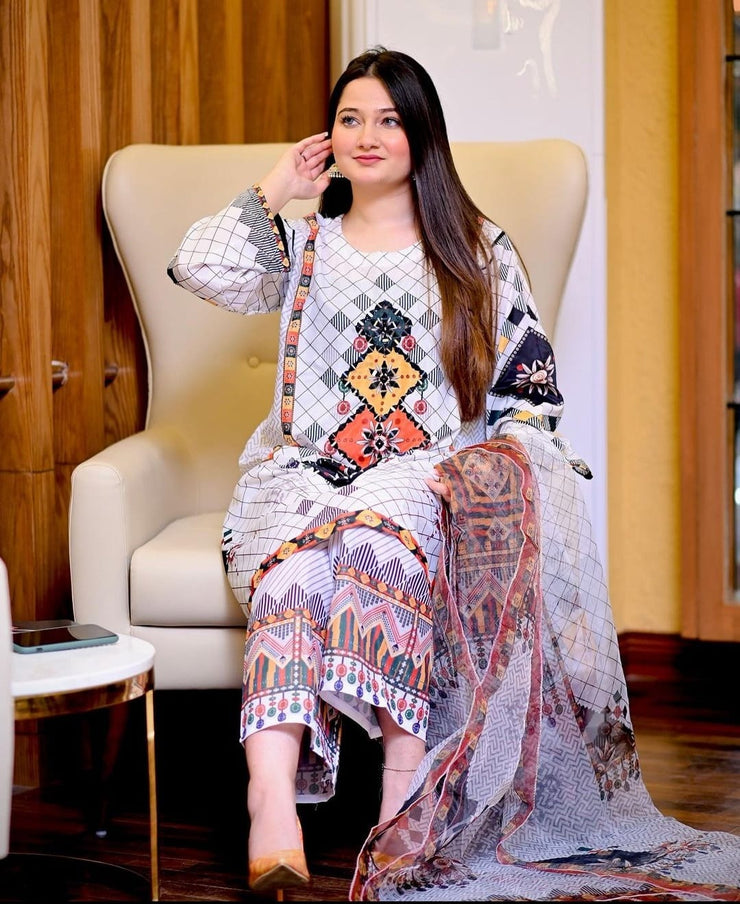 Russian Lawn Dress 3pc