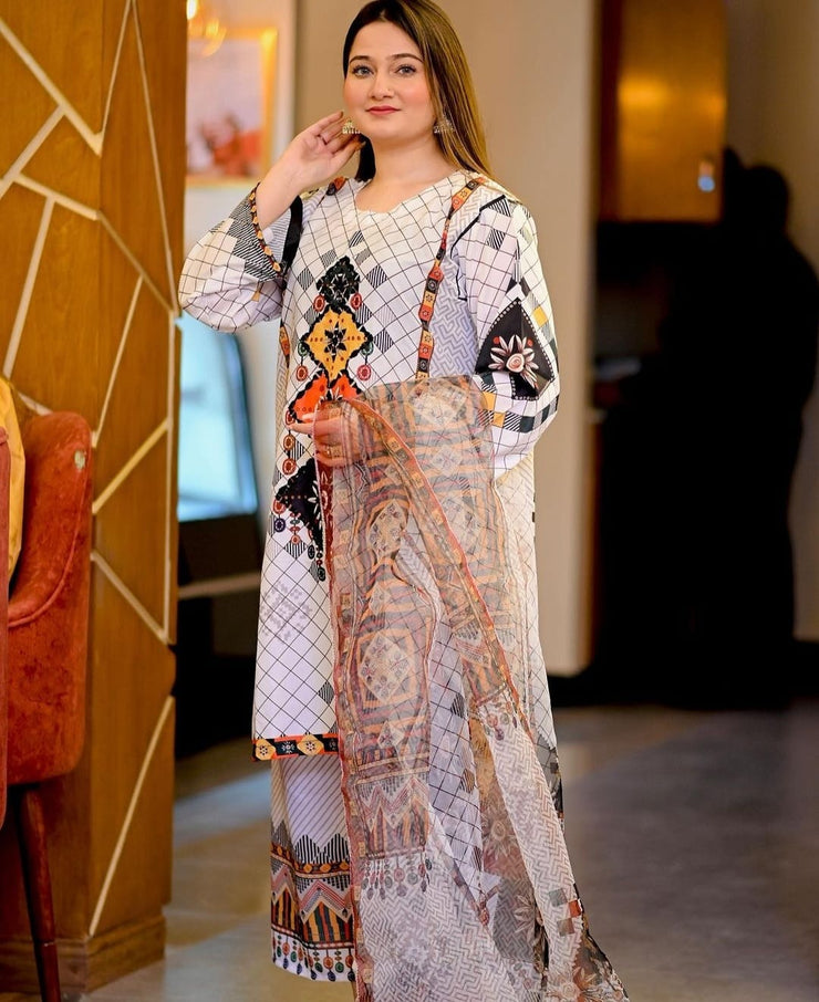 Russian Lawn Dress 3pc