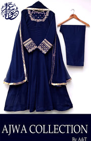 3Pcs Handwork And Embroidery On Neck, Sleeves Maxi With Lace Work Dupatta And Trouser