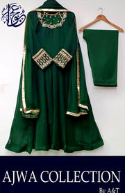 3Pcs Handwork And Embroidery On Neck, Sleeves Maxi With Lace Work Dupatta And Trouser