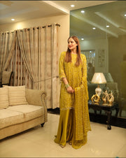 Front And Back Both Side Heavy Sequence With Pearls Work On Shirt And Tassels,Lace Work On Sleeves,Shirt Border And Neck With Emb Dupatta 3Pcs