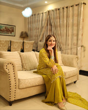 Frond And Back Both Side Heavy Sequence With Pearls Work On Shirt And Tassels,Lace Work On Sleeves,Shirt Border And Neck With Emb Dupatta 3Pcs