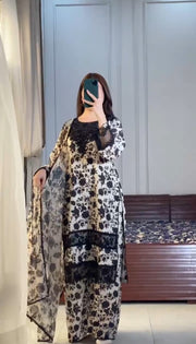 3Pcs FRONT AND BACK DIGITAL PRINTED SHIRT WITH DUPATTA