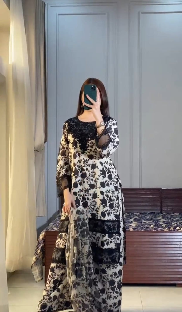 3Pcs FRONT AND BACK DIGITAL PRINTED SHIRT WITH DUPATTA