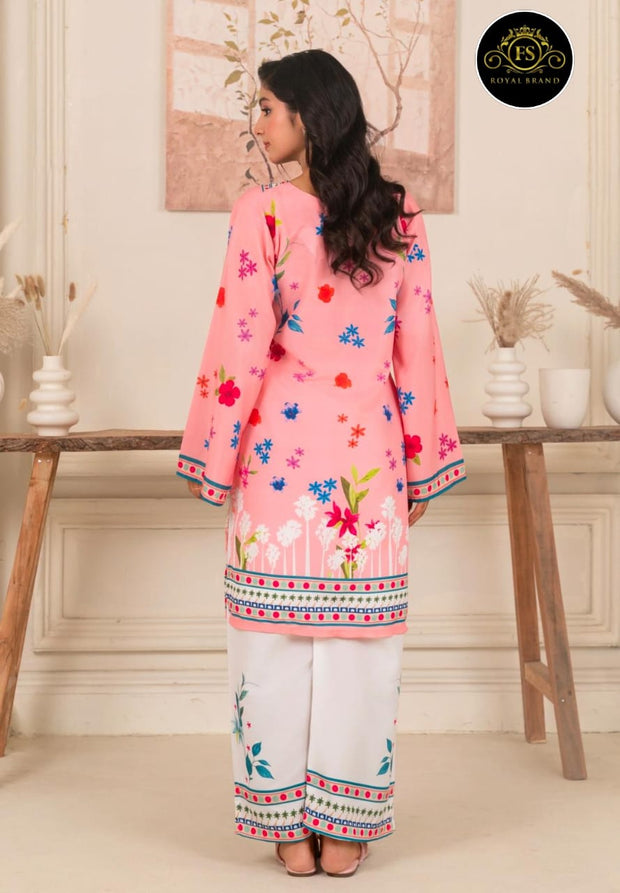 Front And Back Allover Digital Printed Swiss Lawn Cord Set 2Pcs