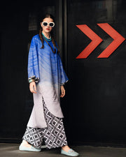 Front And Back Digital Printed Tie & Dye Shirt With Printed Flapper 2Pcs