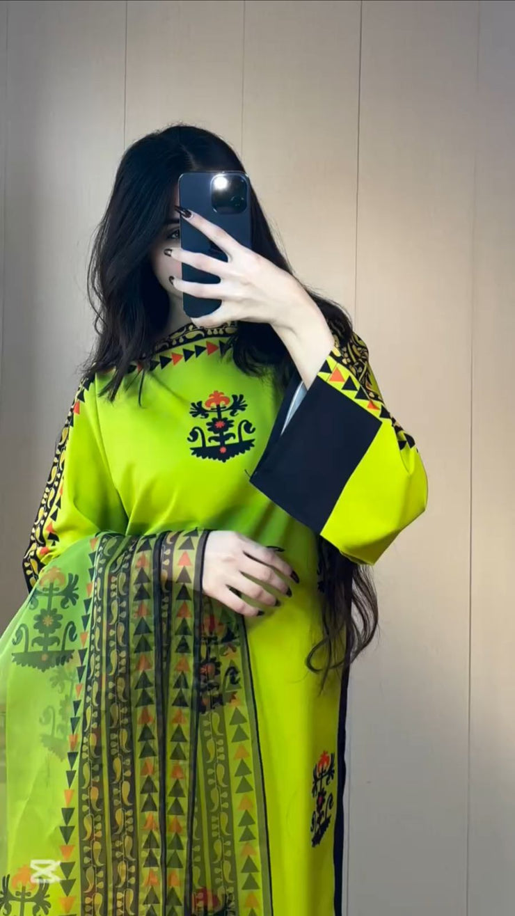 Vibrant 3pc Parrot Green Lawn Ensembles 💚