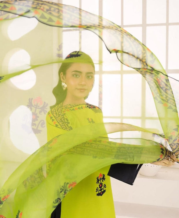 Vibrant 3pc Parrot Green Lawn Ensembles 💚